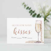 Parels en Prosecco raden hoeveel kussen spel Kaart (Staand voorkant)