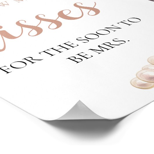 Parels en Prosecco raden hoeveel kussen spel Poster (Hoek)