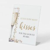 Parels en Prosecco raden hoeveel kussen spel Reclamebord Met Voetstuk (Voorkant)