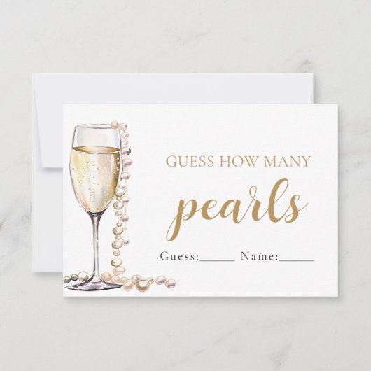 Parels en Prosecco raden hoeveel parels spel Kaart (Voorkant)