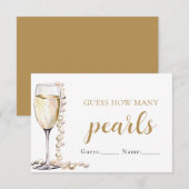 Parels en Prosecco raden hoeveel parels spel Kaart (Voorkant / Achterkant)