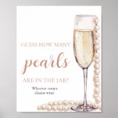 Parels en Prosecco raden hoeveel parels spel Poster (Voorkant)