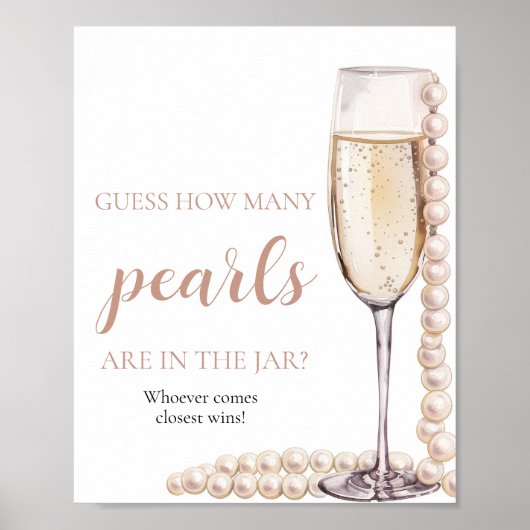 Parels en Prosecco raden hoeveel parels spel Poster (Voorkant)