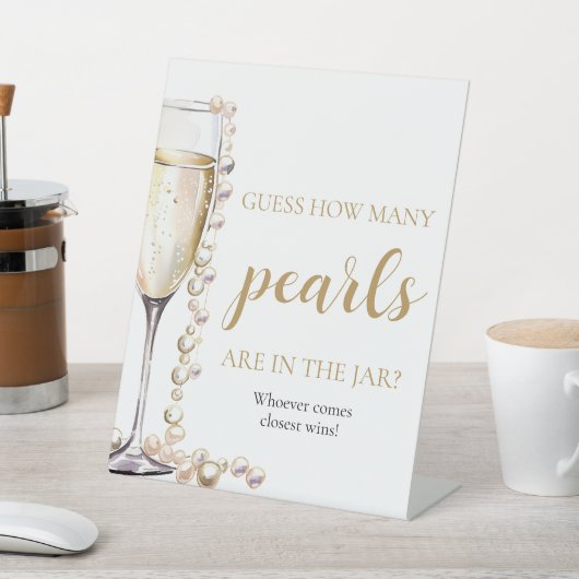 Parels en Prosecco raden hoeveel parels spel Reclamebord Met Voetstuk (Insitu)
