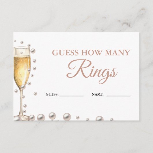Parels en Prosecco raden hoeveel ringen spel Informatiekaartje (Voorkant)