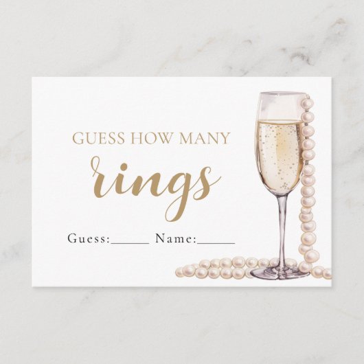 Parels en Prosecco raden hoeveel ringen spel Informatiekaartje (Voorkant)