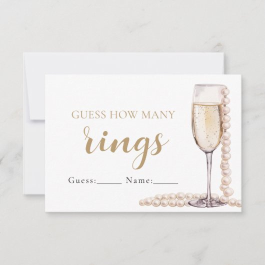 Parels en Prosecco raden hoeveel ringen spel Kaart (Voorkant)