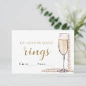 Parels en Prosecco raden hoeveel ringen spel Kaart (Staand voorkant)