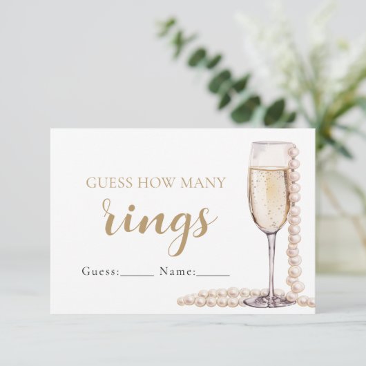 Parels en Prosecco raden hoeveel ringen spel Kaart (Staand voorkant)