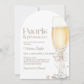 Parels en Prosecco & Recept Aanvraag Vrijgezellenf Kaart (Voorkant)