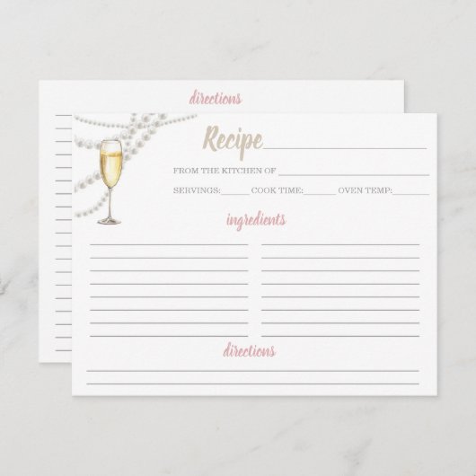 Parels en Prosecco Recept Kaart (Voorkant / Achterkant)