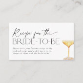 Parels en Prosecco Recept voor de aanstaande bruid Informatiekaartje (Voorkant)