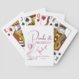 Parels en Prosecco Roze Elegant Vrijgezellenfeest Pokerkaarten