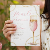 Parels en Prosecco Roze Goud Vrijgezellenfeest Kaart