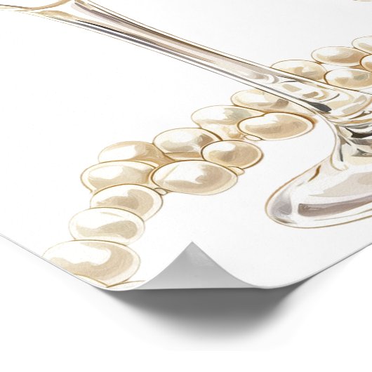 Parels en Prosecco roze verjaardag welkom Poster (Hoek)