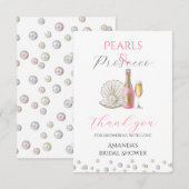 Parels en Prosecco Roze Vrijgezellenfeest Bedankkaart (Voorkant / Achterkant)