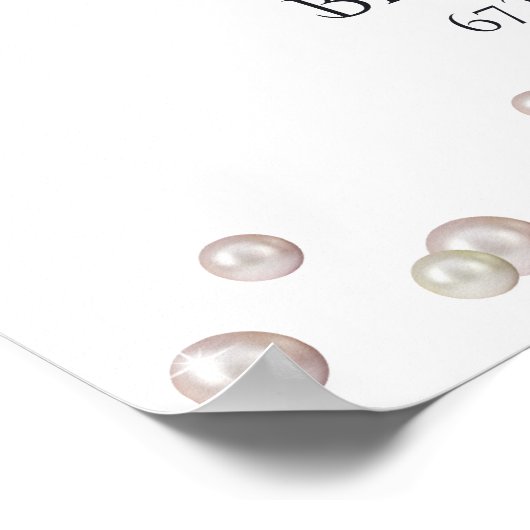 Parels en Prosecco Roze Vrijgezellenfeest Poster (Hoek)