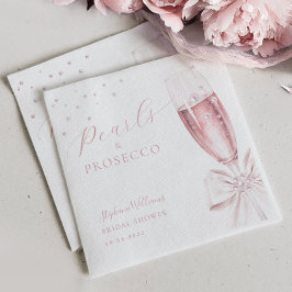 Parels en Prosecco Roze Vrijgezellenfeest Servet