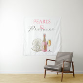 Parels en Prosecco Roze Vrijgezellenfeest Wandkleed (In situ)