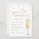 Parels en Prosecco Thema Vrijgezellenfeest Kaart (Voorkant)