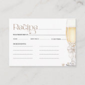 Parels en Prosecco thema Vrijgezellenfeest Recept Informatiekaartje (Voorkant)