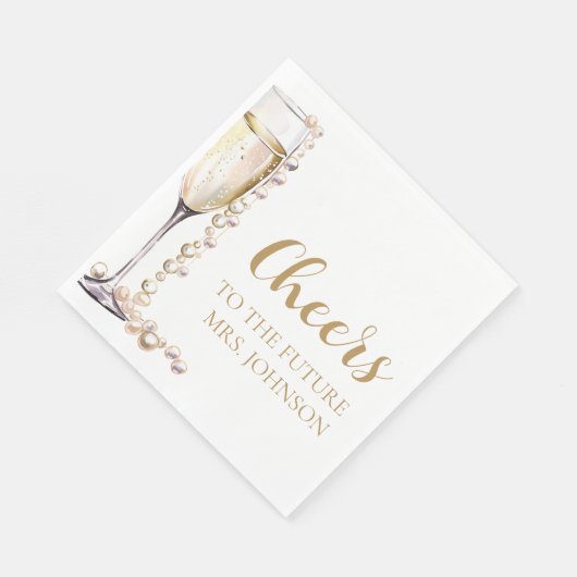 Parels en Prosecco Toekomst Mrs Vrijgezellenfeest Servet (Hoek)