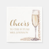 Parels en Prosecco Toekomst Mrs Vrijgezellenfeest Servet (Voorkant)