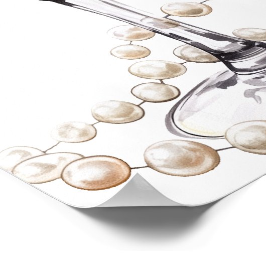 Parels en Prosecco verjaardag welkom Poster (Hoek)