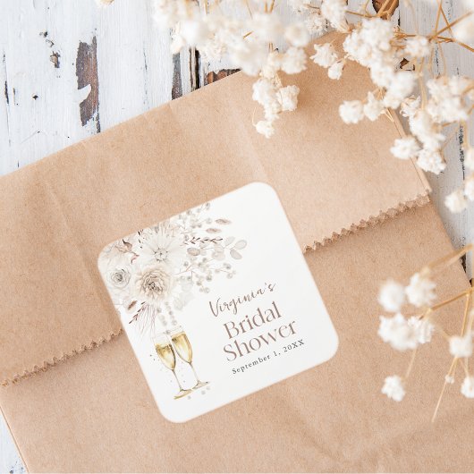 Parels en Prosecco Vierkante Sticker