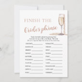 Parels en Prosecco Voltooien de Bruid's Phrase Gam Kaart (Voorkant)
