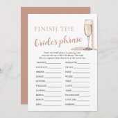 Parels en Prosecco Voltooien de Bruid's Phrase Gam Kaart (Voorkant / Achterkant)