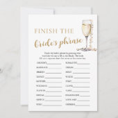 Parels en Prosecco Voltooien de Bruid's Phrase Gam Kaart (Voorkant)