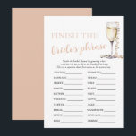 Parels en Prosecco Voltooien de Bruid's Phrase Gam Kaart<br><div class="desc">"Pearls and Prosecco Finish the Bride's Phrase Game" is een leuke en boeiende activiteit die gasten uitnodigt om zinnen of zinnen te voltooien die door de bruid zijn begonnen. Deelnemers gebruiken hun creativiteit en kennis van de bruid om haar voorkeuren, herinneringen of sentimenten te raden. Verbeterd door de elegantie van...</div>