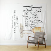 Parels en Prosecco Vrijgezellenfeest achtergrond Wandkleed (In Situ (horizontaal))