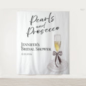 Parels en Prosecco | Vrijgezellenfeest achtergrond Wandkleed (Voorkant)