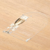 Parels en Prosecco Vrijgezellenfeest Acryl Uitnodigingen (Laagn)