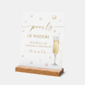 Parels en Prosecco Vrijgezellenfeest Advies Acryl Bord (Hoek)