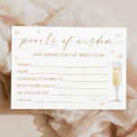 Parels en Prosecco Vrijgezellenfeest Advies Kaart<br><div class="desc">Verhoog uw parels en prosecco vrijgezellenfeest thema met deze elegante Gepersonaliseerde Vrijgezellenfeest Advies Kaart. Perfect voor een parel-themafeest, het is een stijlvolle toevoeging aan uw feest. Ontworpen om parels en prosecco thema decor aan te vullen, voegt deze kaart sophisticatie toe aan uw Pearl vrijgezellenfeest thema. Ideaal voor gasten om hun...</div>