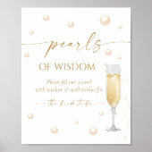 Parels en Prosecco Vrijgezellenfeest Advies Poster (Voorkant)