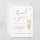 Parels en Prosecco Vrijgezellenfeest Bedankkaart (Voorkant)