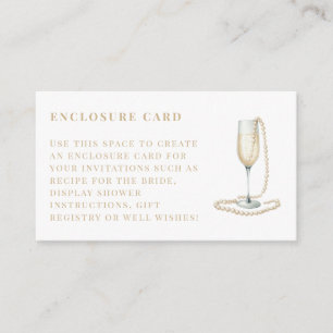 Parels en Prosecco Vrijgezellenfeest behuizing Kaa Informatiekaartje