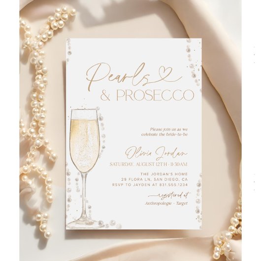 Parels en Prosecco Vrijgezellenfeest, Bridal Brunc Kaart