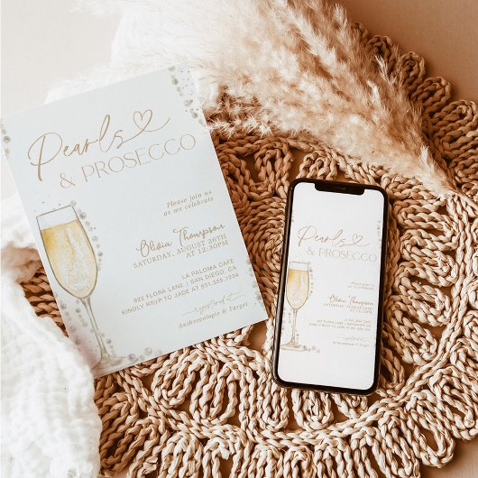 Parels en Prosecco Vrijgezellenfeest, Bridal Brunc Kaart