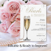 Parels en Prosecco Vrijgezellenfeest, Bridal Brunc Kaart