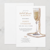 Parels en Prosecco Vrijgezellenfeest brunch Kaart (Voorkant / Achterkant)