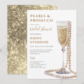 Parels en Prosecco Vrijgezellenfeest brunch Kaart (Voorkant / Achterkant)