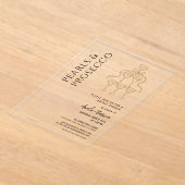 Parels en Prosecco Vrijgezellenfeest Champagne Acryl Uitnodigingen (Laagn)