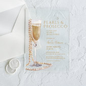 Parels en Prosecco Vrijgezellenfeest Champagne Acryl Uitnodigingen