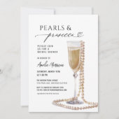 Parels en Prosecco Vrijgezellenfeest Champagne Kaart (Voorkant)