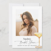 Parels en Prosecco Vrijgezellenfeest Champagneglas Kaart (Achterkant)